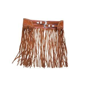 Lucky & Blessed Suede Fringe Belt Studded Western M